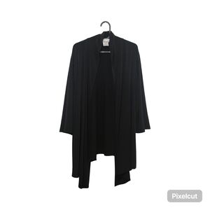 Just My Size Black Draped Open Front Black Cardigan